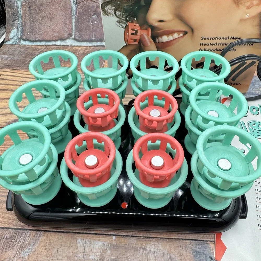 Clairol Lock N Roll Spoolies 24 Hot Rollers Hair Curlers BT-1 Box 1989 Pageant